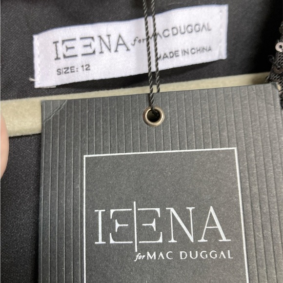 Ieena for Mac Duggal Gown Style 26490 Sequined Black Size 12 New With Tags - Picture 5 of 11